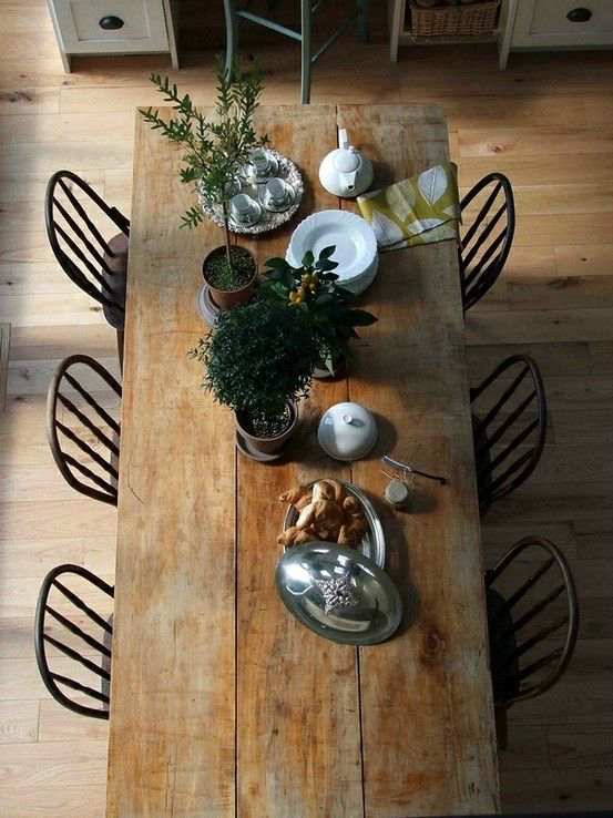 9. A Rustic Wooden Table