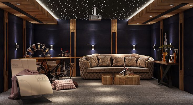 home theatre interiors with bar