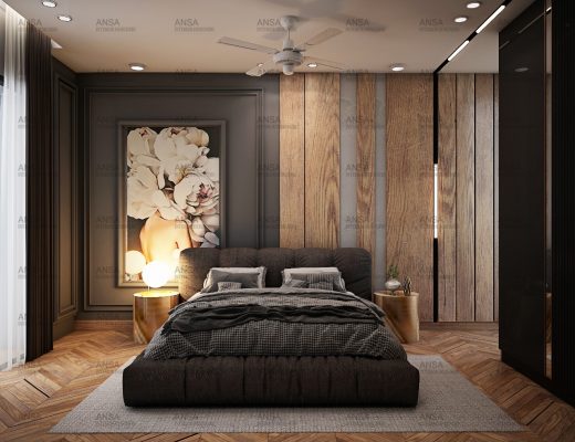 modern bedroom design with black finish
